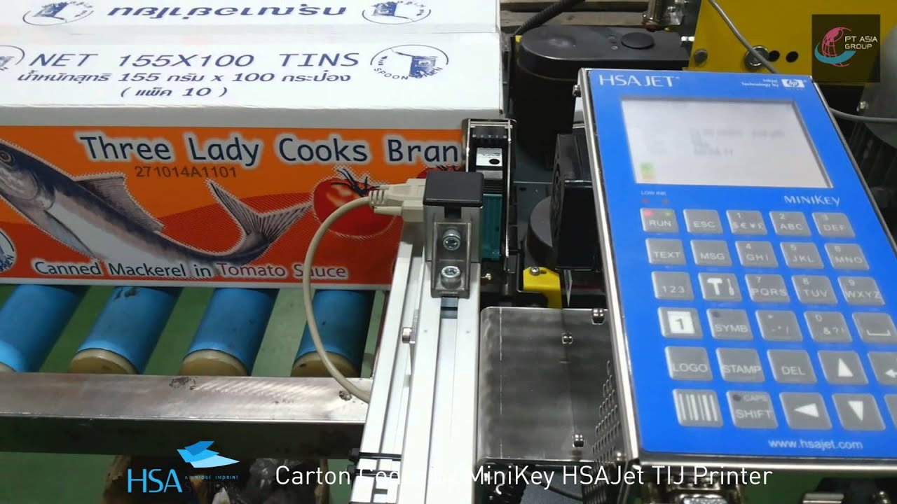 MiniKey HSAJet TIJ Printer installed Carton Sealing Machine for Tuna Canned Industry