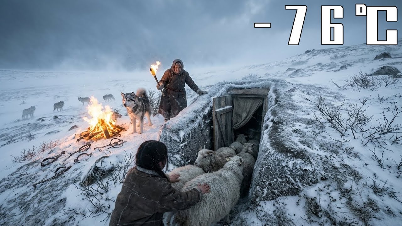 –76°C Blizzard: Yakut Grandma & Granddaughter Defend Sheep from Wolves