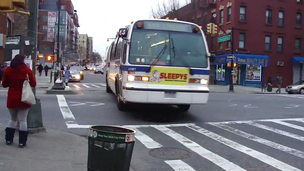 MTA NYCT Bus: 1998 Nova-RTS B44 LcL & LTD Buses #4968 & #4987 at Empire Blvd-Nostrand Ave