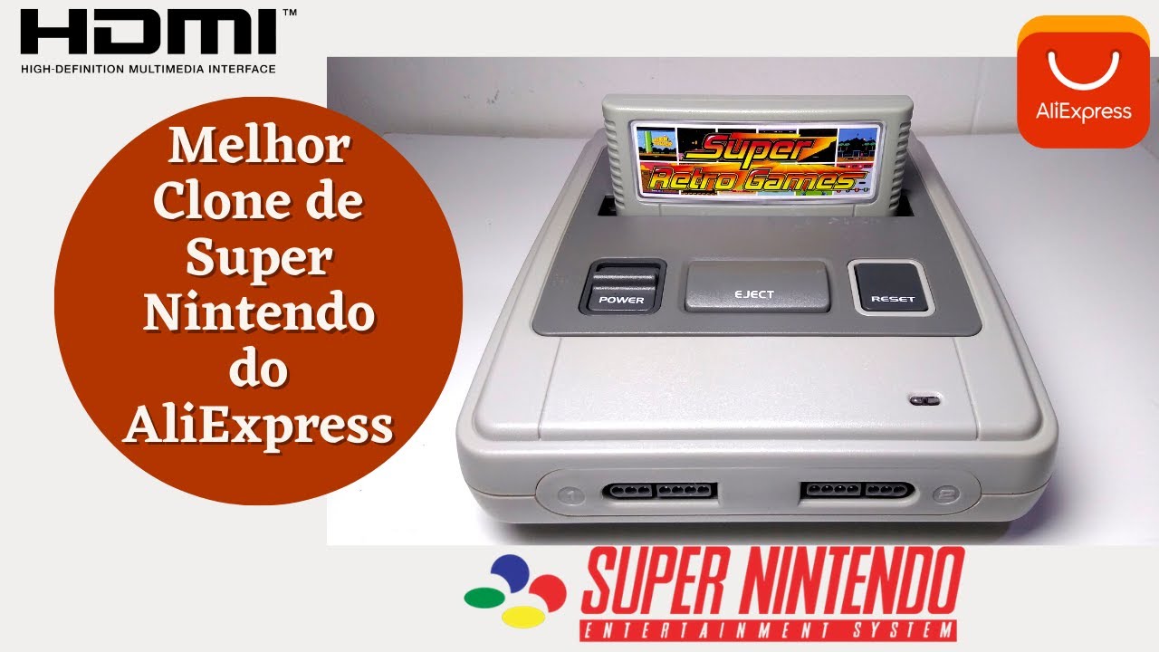 Novo Clone do Super Nintendo HDMI e AV do Aliexpress | SUPER HD SFC GAME