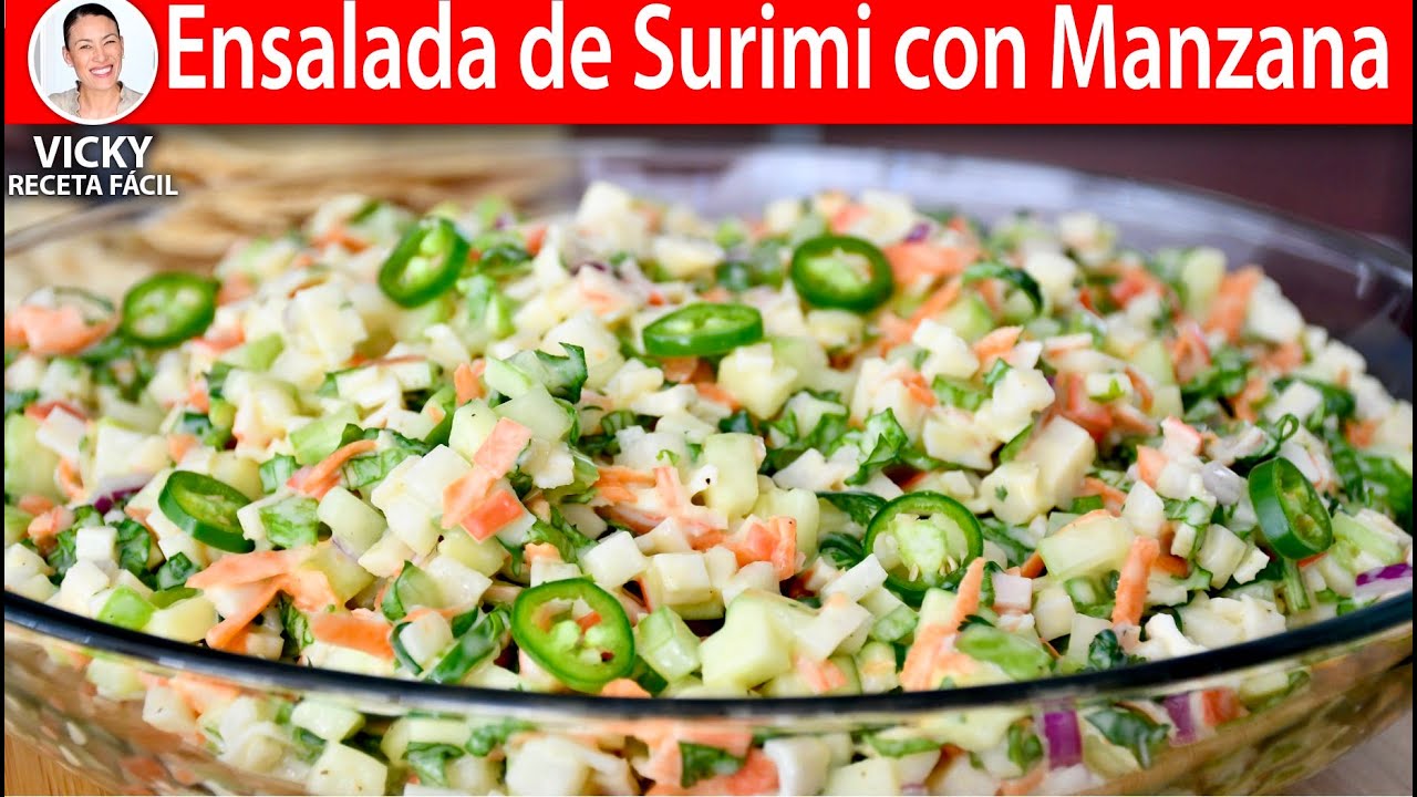 ENSALADA DE SURIMI CON MANZANA | Vicky Receta Facil
