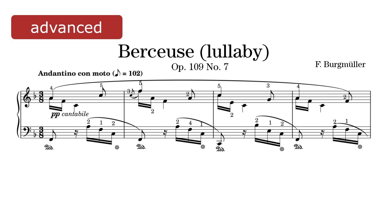 Berceuse (Lullaby) Op. 109 No. 7 - Burgmüller
