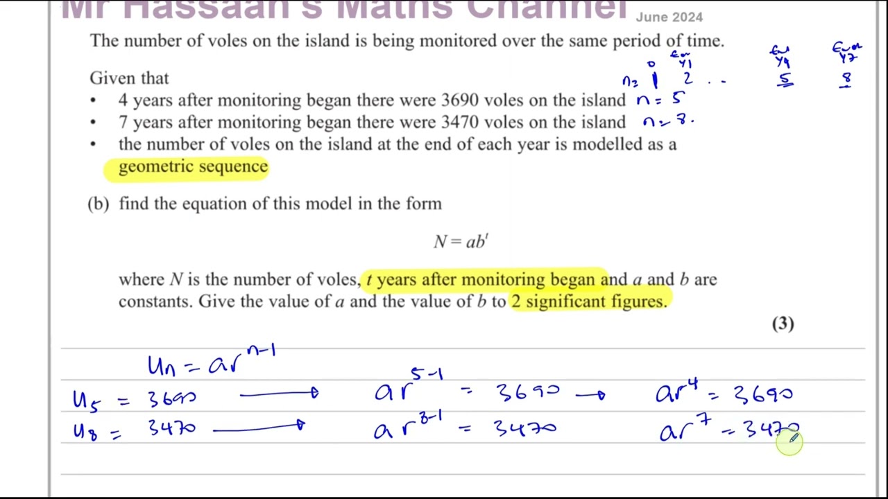 WMA12/01, (Edexcel), IAL, P2, June 2024, Q10, Series, Modelling & Geometric Series