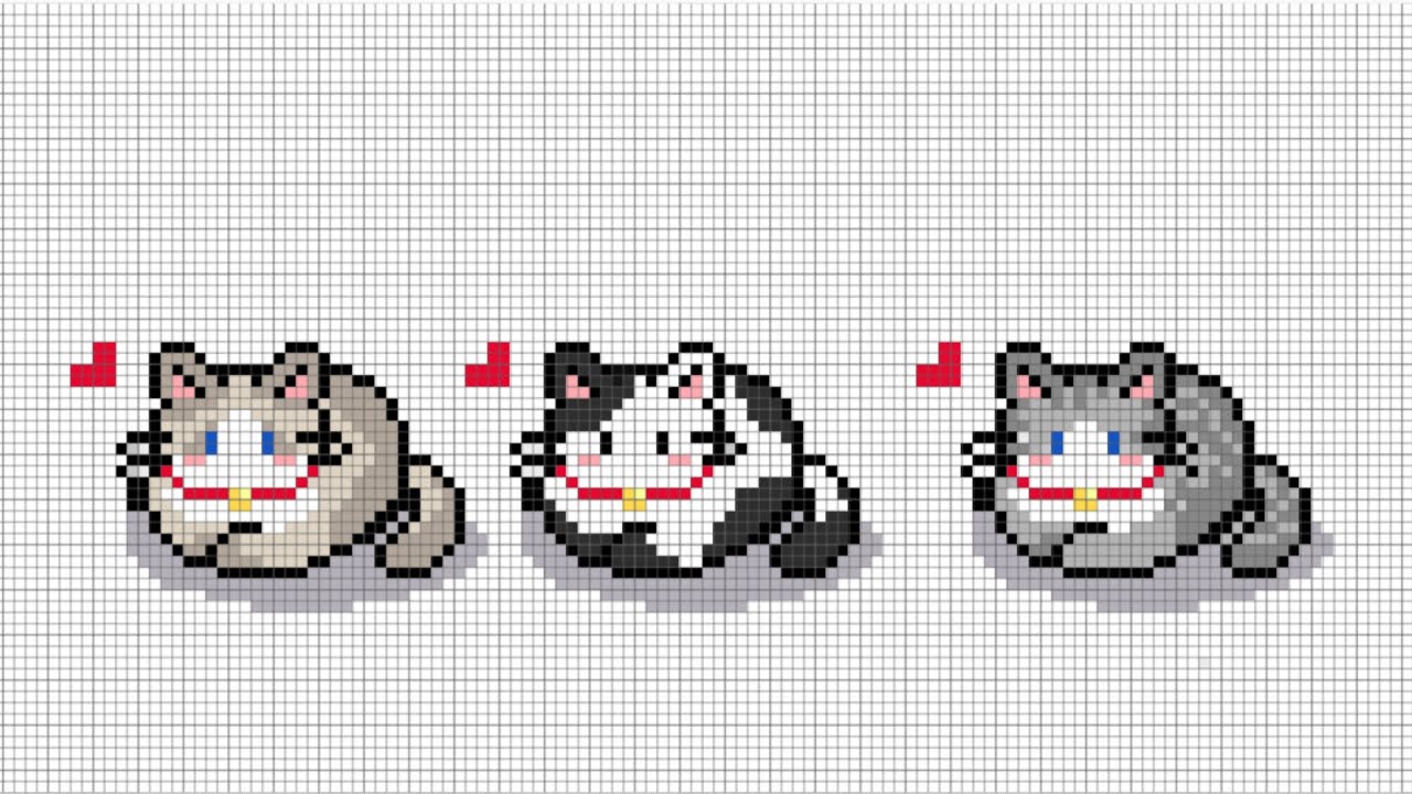 How to draw Pixel Art | Cats Cute
