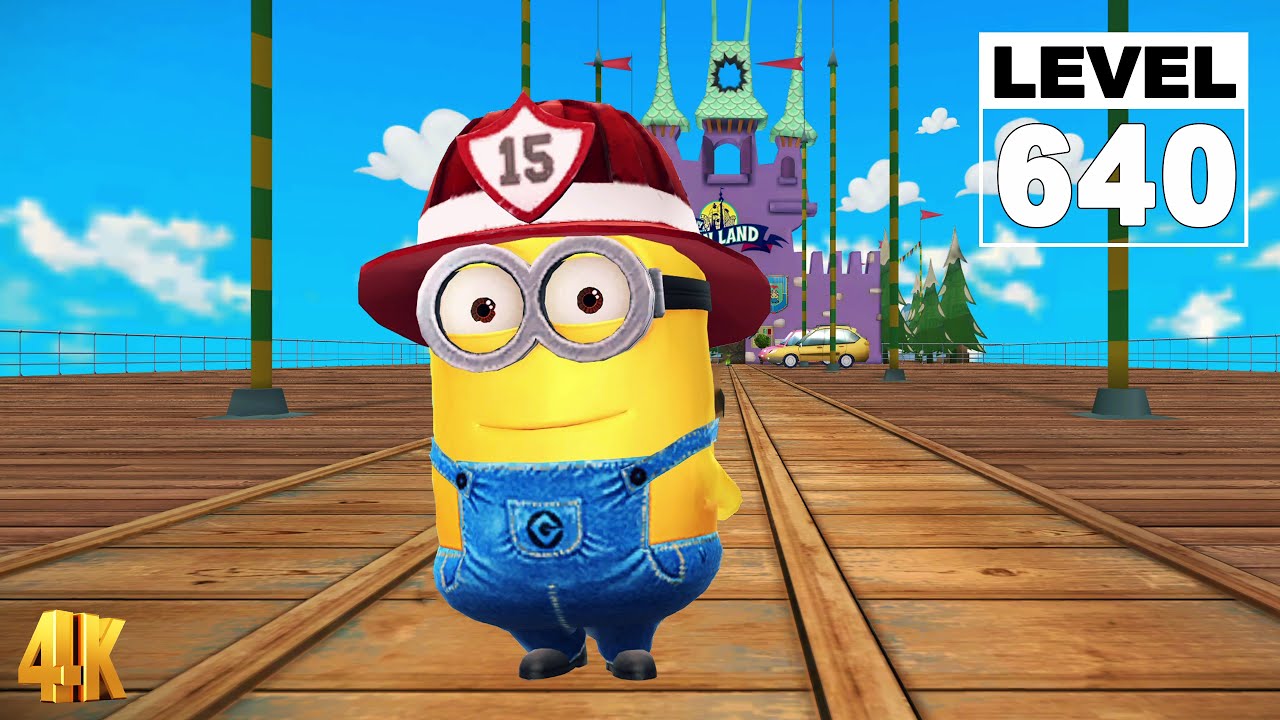 Minion Rush Firefighter Minion increase Despicable Multiplier 9 times at Fun Land - LV.640 4K