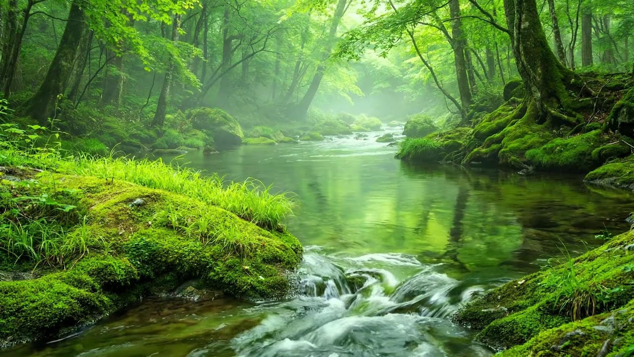 Natural Melody, Flowing Stream and Birds Singing, White Noise for Sleep, Peace, Relaxation