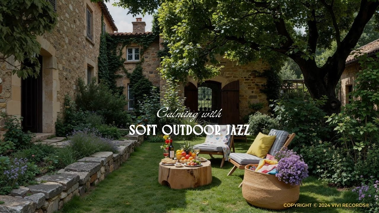 Refreshing Living Garden Space By Jazz Music | Soft Jazz & Outdoor Nature For Deep Focus & Work