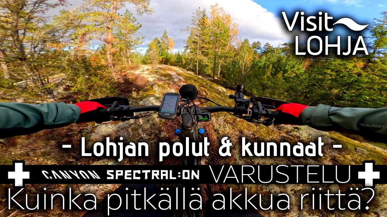 Lohja MTB polut Canyon Spectral:ON CF 8 - varustelu + Kuinka pitkälle akkua riittää? 4K