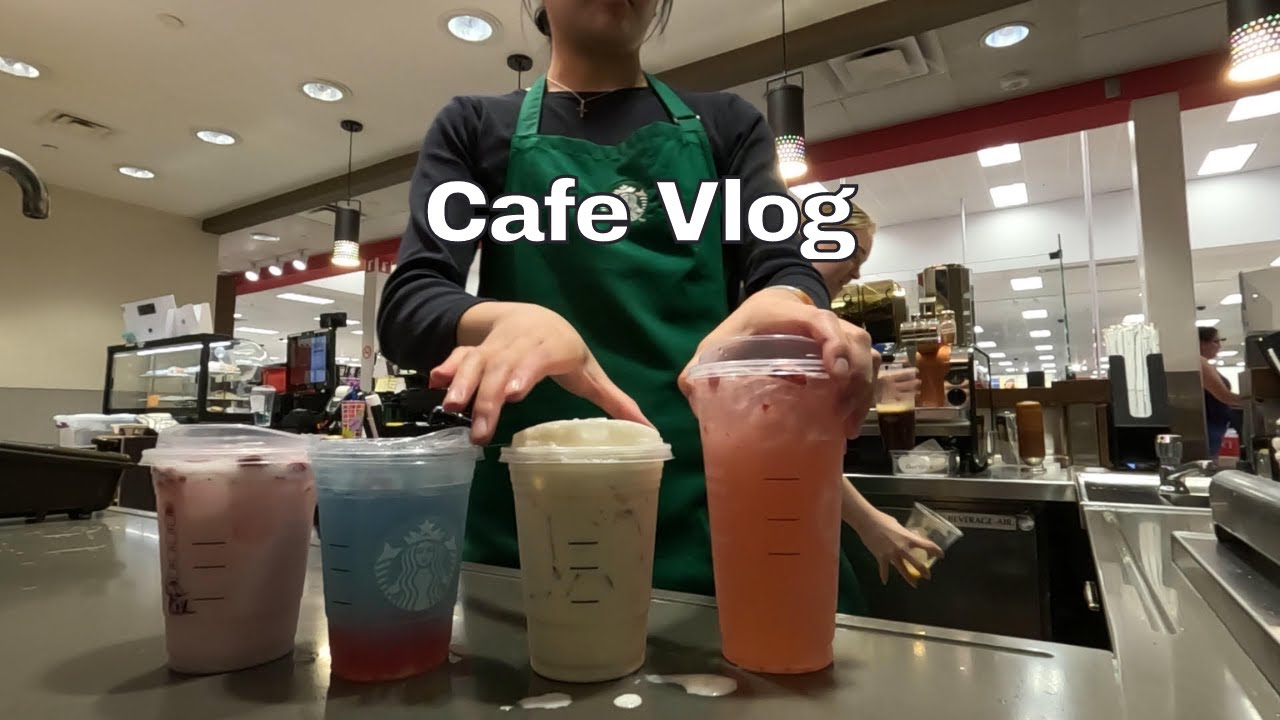 Starbucks Cafe Vlog | summer drinks | popping boba...