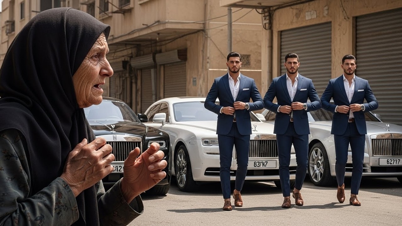 كانت تطعم ثلاثة أطفال مشرّدين بصمت… وبعد سنوات توقفت ثلاث سيارات رولز رويس أمام متجرها 😳