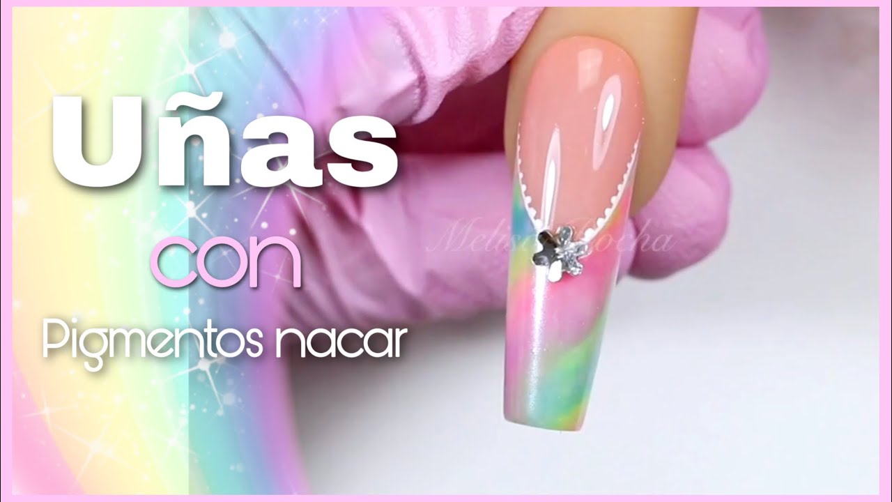 Uñas de Acrilico con PIGMENTO NACARADO 💅🏼✨