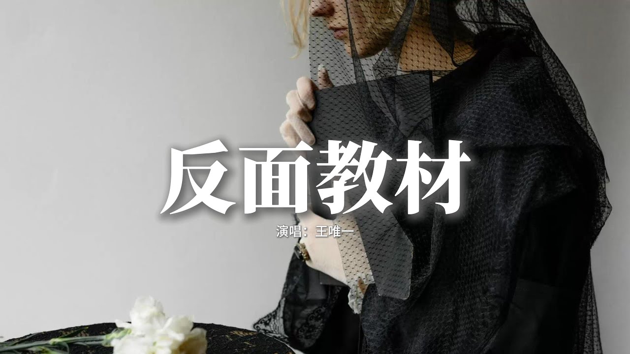 王唯一 - 反面教材『你欠我的情債 成了愛的 反面教材，在這曖昧時代 深情變得蒼白，思念如此難捱 放在陽臺晾曬，就讓糟糕情緒 飄散千里之外。』【動態歌詞MV】