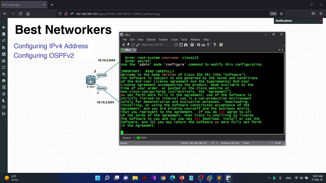 Configuring IPv4 Addresses on IOS XR, Implementing OSPF on Cisco IOS XR Software