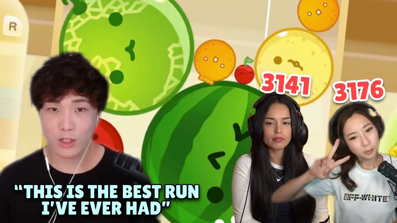 Sykkuno New Personal Best Beats Valkyrae & Fuslie | Suika Game