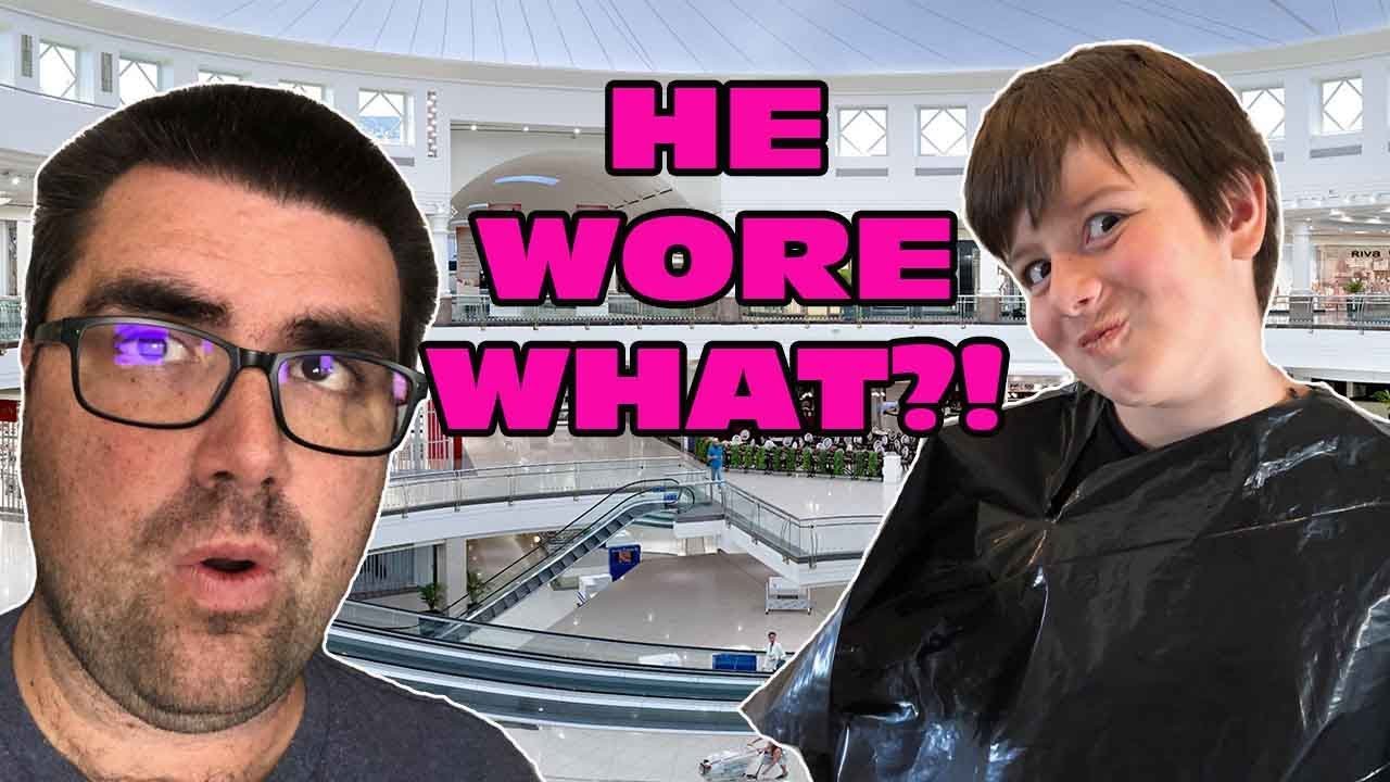 Kid Temper Tantrum At The Mall - Didn't Want To Go - Wears A Garbage Bag