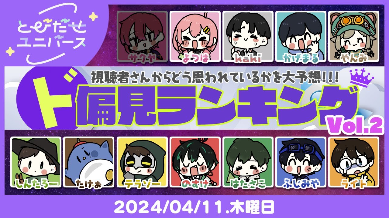 【とびユニでド偏見ランキング】Vol.2じゃよ！【4/11】