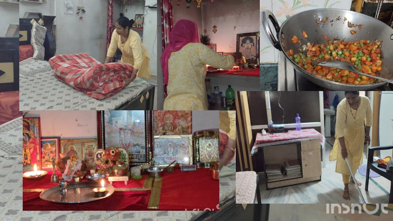 🌚इतनीभयंकर सर्दी मेंसुबह  उठकर घर के a to zकाम dinner, Puja(Mohit mom vlog)❤️