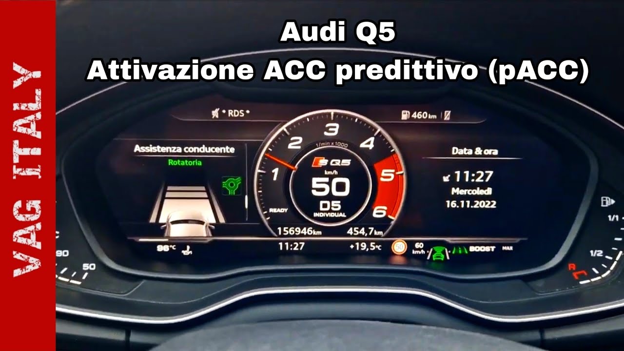 Attivazione Cruise Control Adattivo e Predittivo (pACC) + Layout Sport su Audi Q5 2017