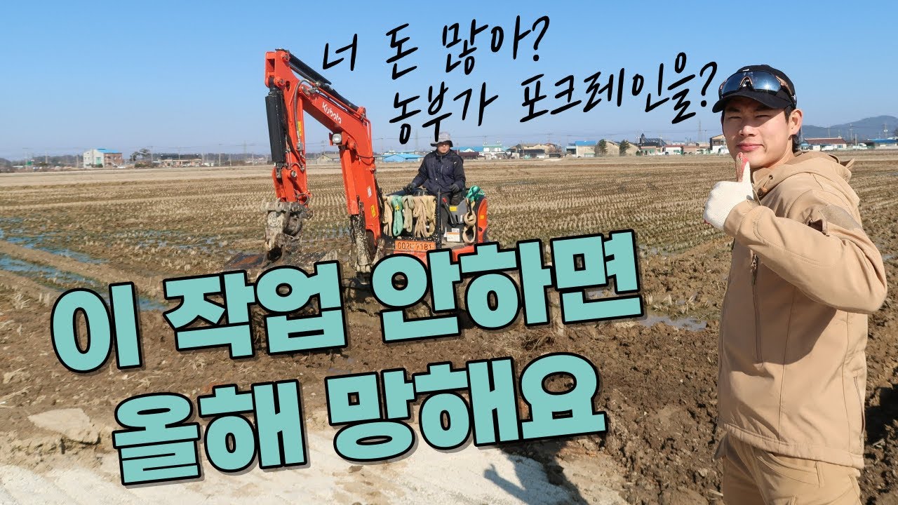 돈 많이 들어도 꼭 해야하는 작업_농사 이렇게 까지 해야하니?#콩농사 #포크레인 #굴삭기작업