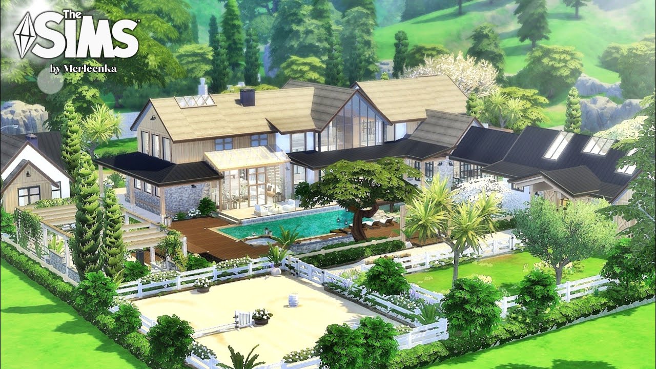 Современное конное поместье | Быстрая постройка в The Sims 4 | Без дополнительных изменений