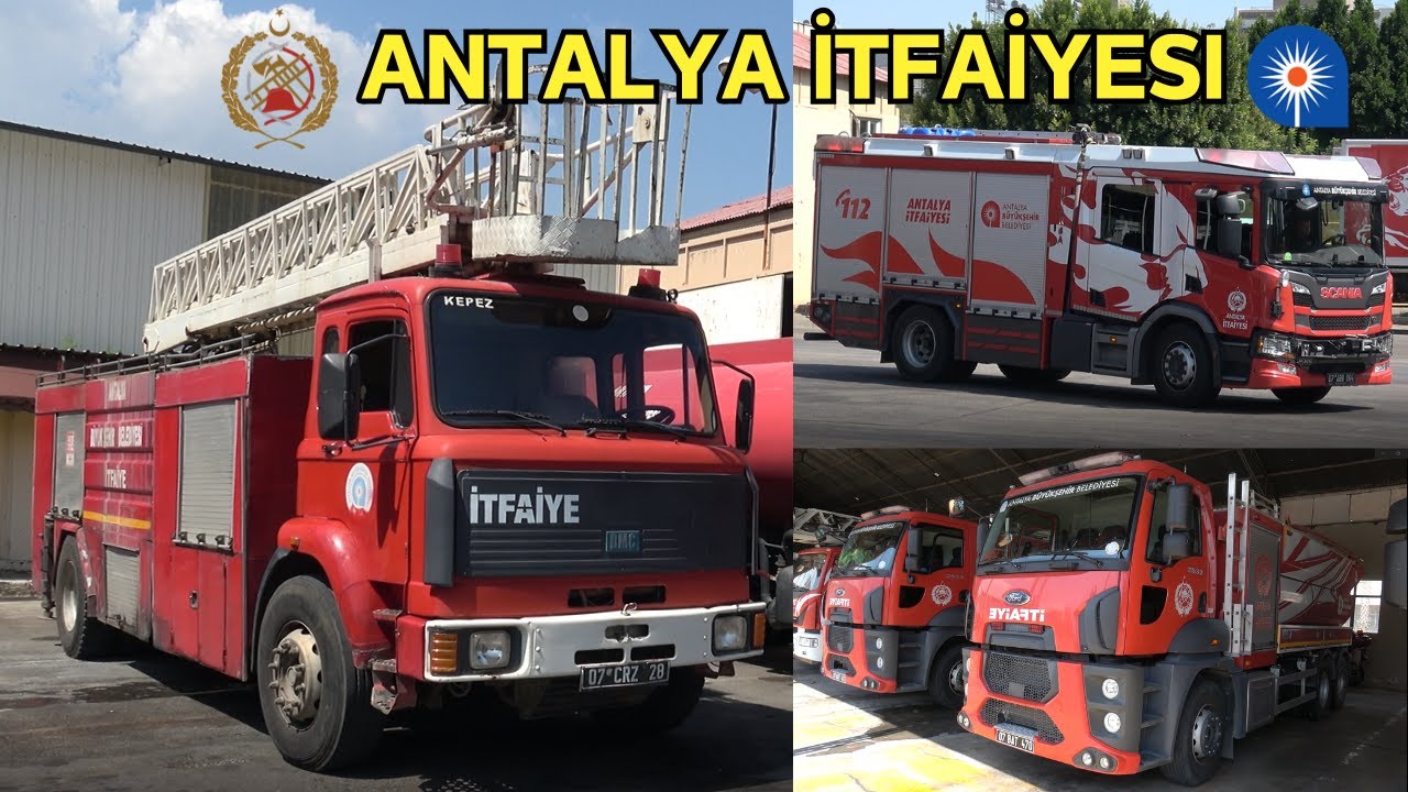UNIQUE FIRE TRUCKS FROM ANTALYA (TURKEY) - Kepez fire station equipment and trucks with lights