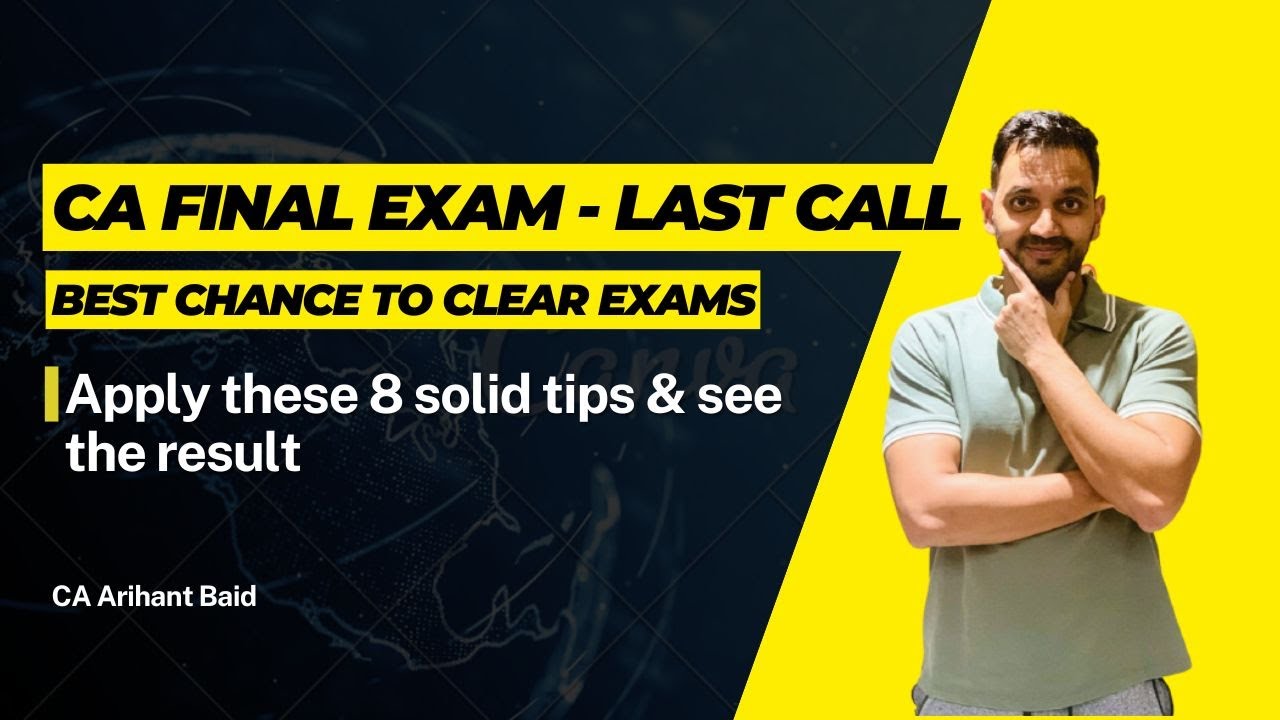 20 days to clear CA Final Exams | Best chance to become a Chartered Accountant