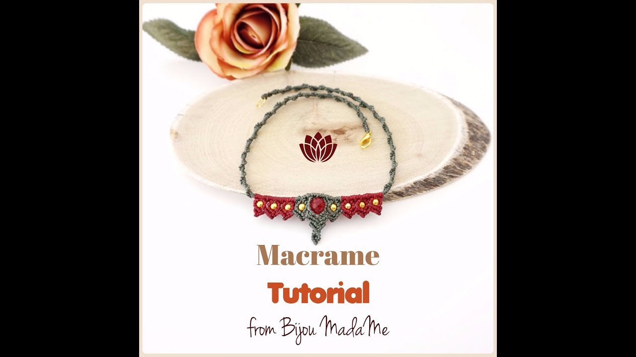 DIY macrame jewelry | How to make a tribal macrame necklace with beads