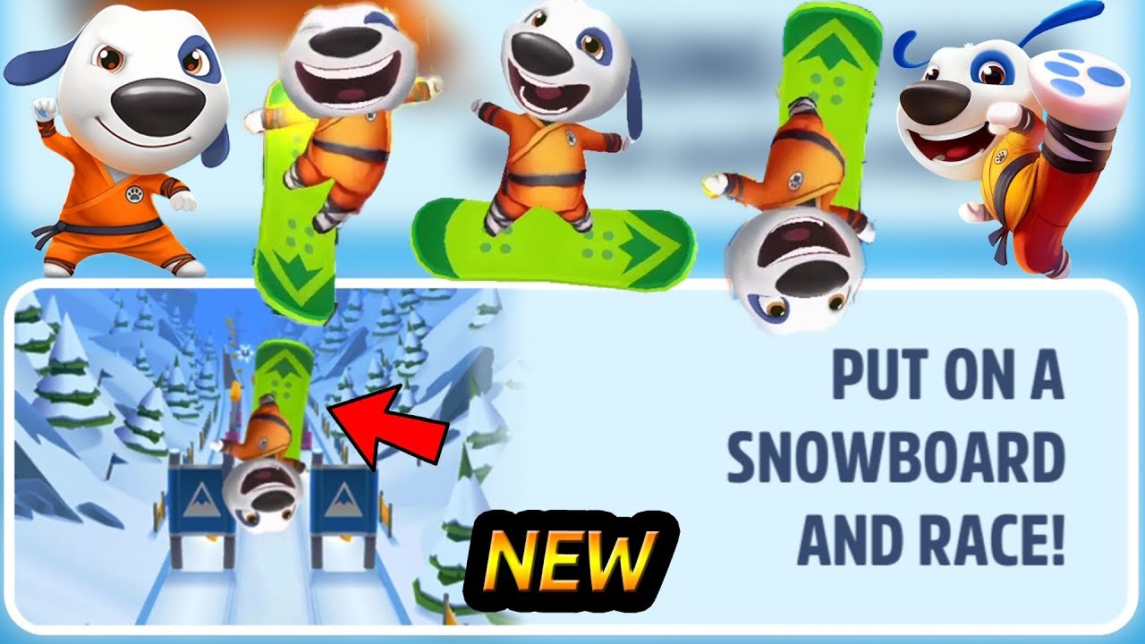 Talking Tom Gold Run - 🏂 New SNOWBOARD And KUNG FU HANK 2018 🏂