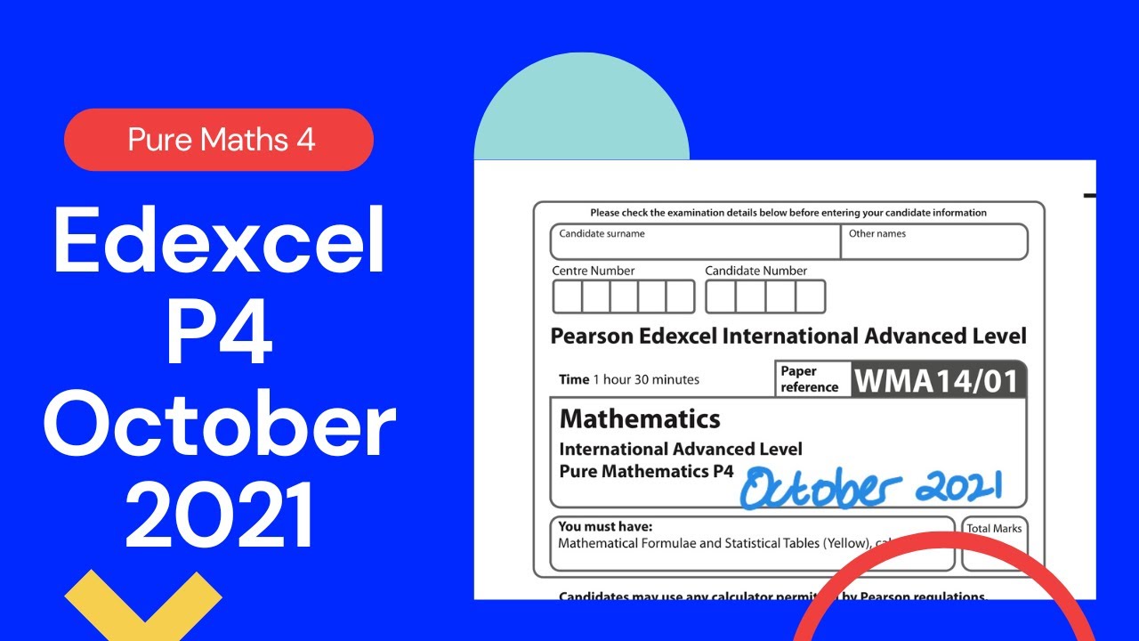Edexcel IAL P4 October 2021 Exam Paper