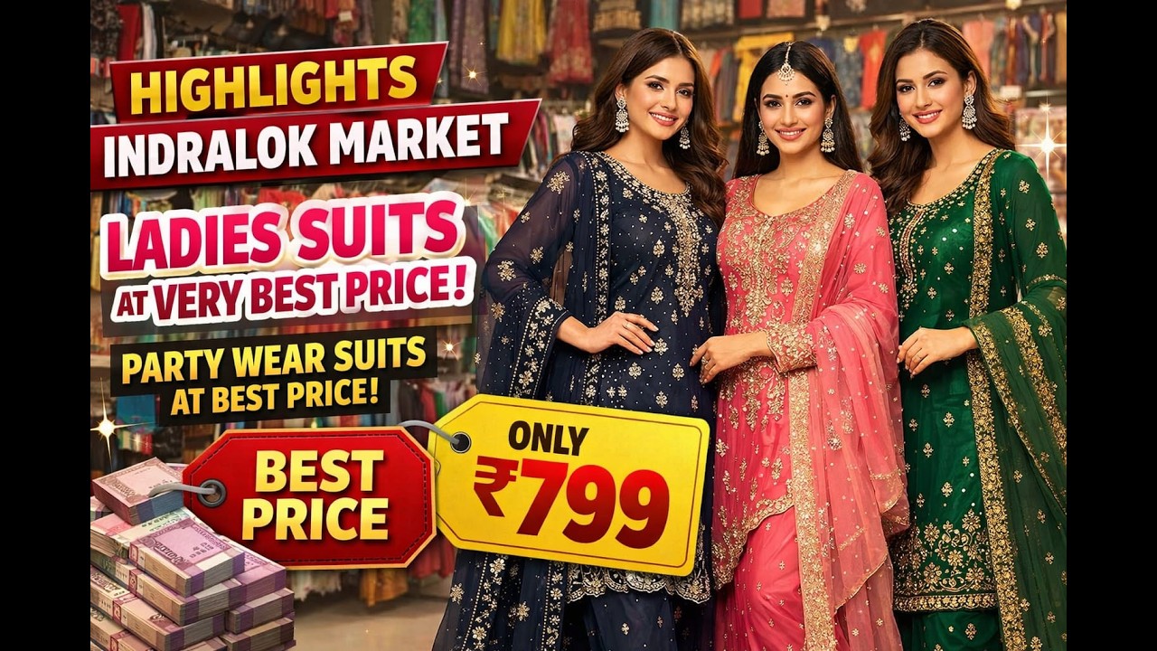 Indralok Market Fixed Shop Suit and partywear suits इंद्रलोक मार्केट इससे सस्ता और अच्छा और कही नही
