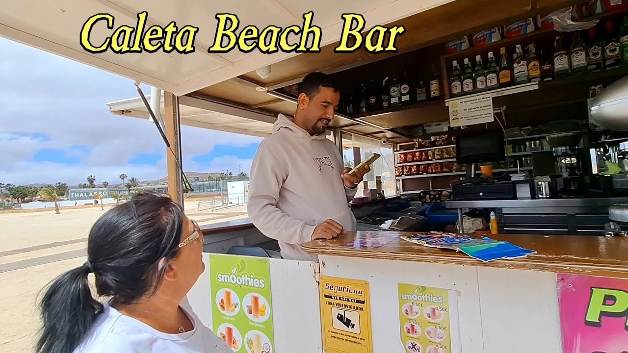 Fuerteventura Caleta de fuste, Caleta Beach Bar, some prices from Abrahim or Abraham  😂
