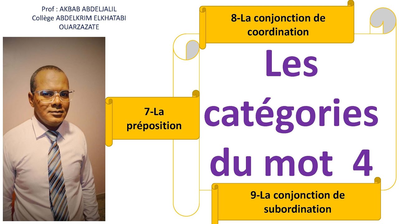 Les catégories du mot 4: Préposition - Conjonction de coordination - Conjonction de subordination