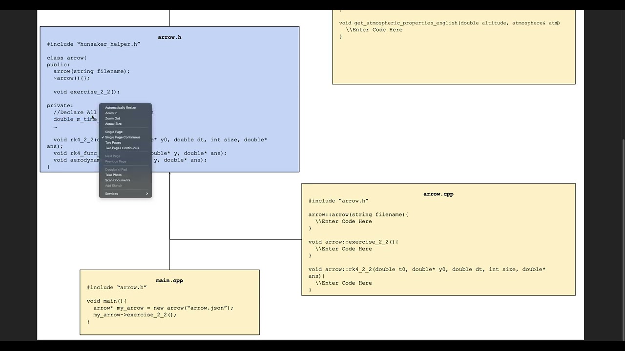 Flight Simulation - Arrow Example Code Structure