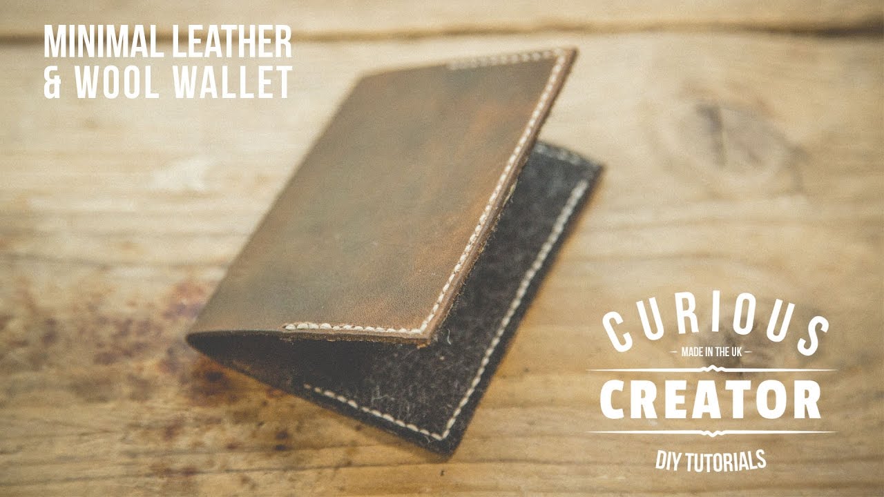 #1 - Minimal Leather + Wool Wallet - DIY Curious Creator