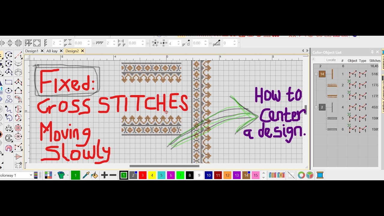 FASTEST WAY TO MOVE AROUND CROSS STITCHES (+ HOW TO CENTER A DESIGN & EXPORT TO MACHINE)