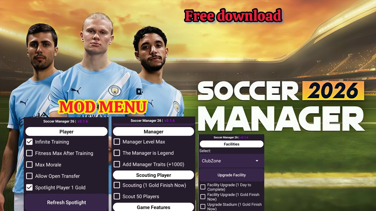 Soccer manager 2026 mod menu #sm26 