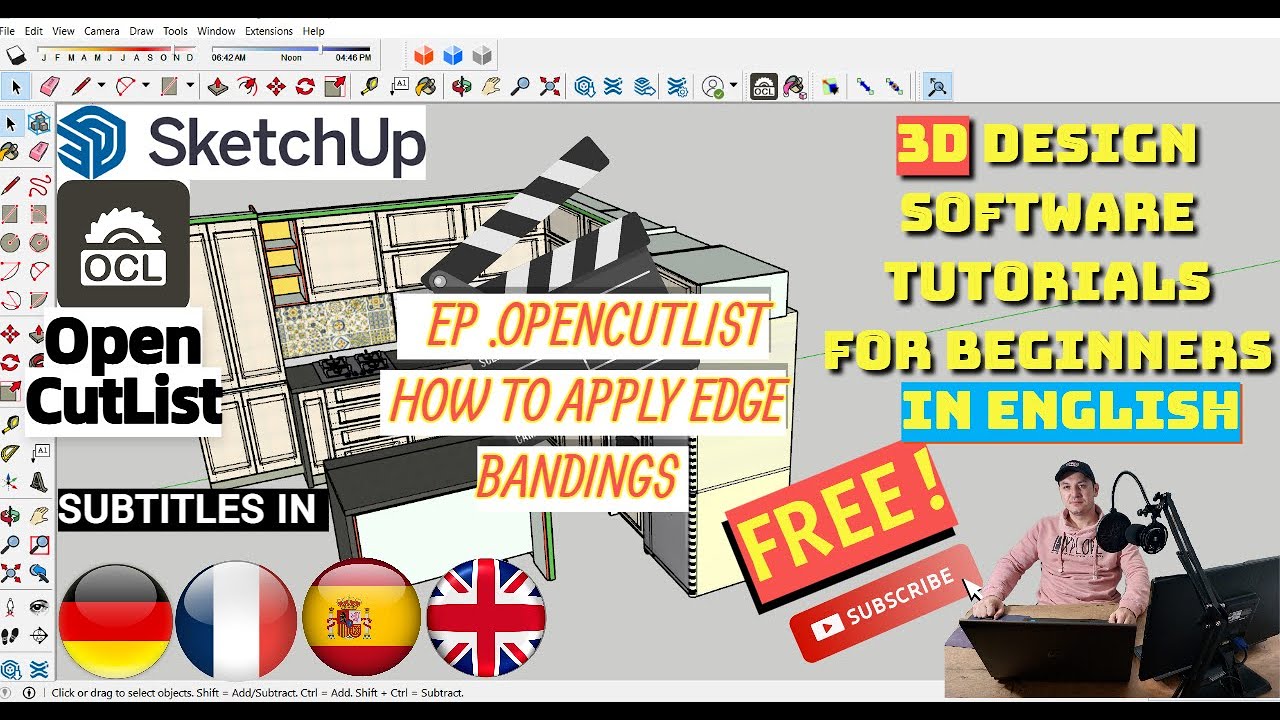 Как наносить кромки Sketchup OpenCutList