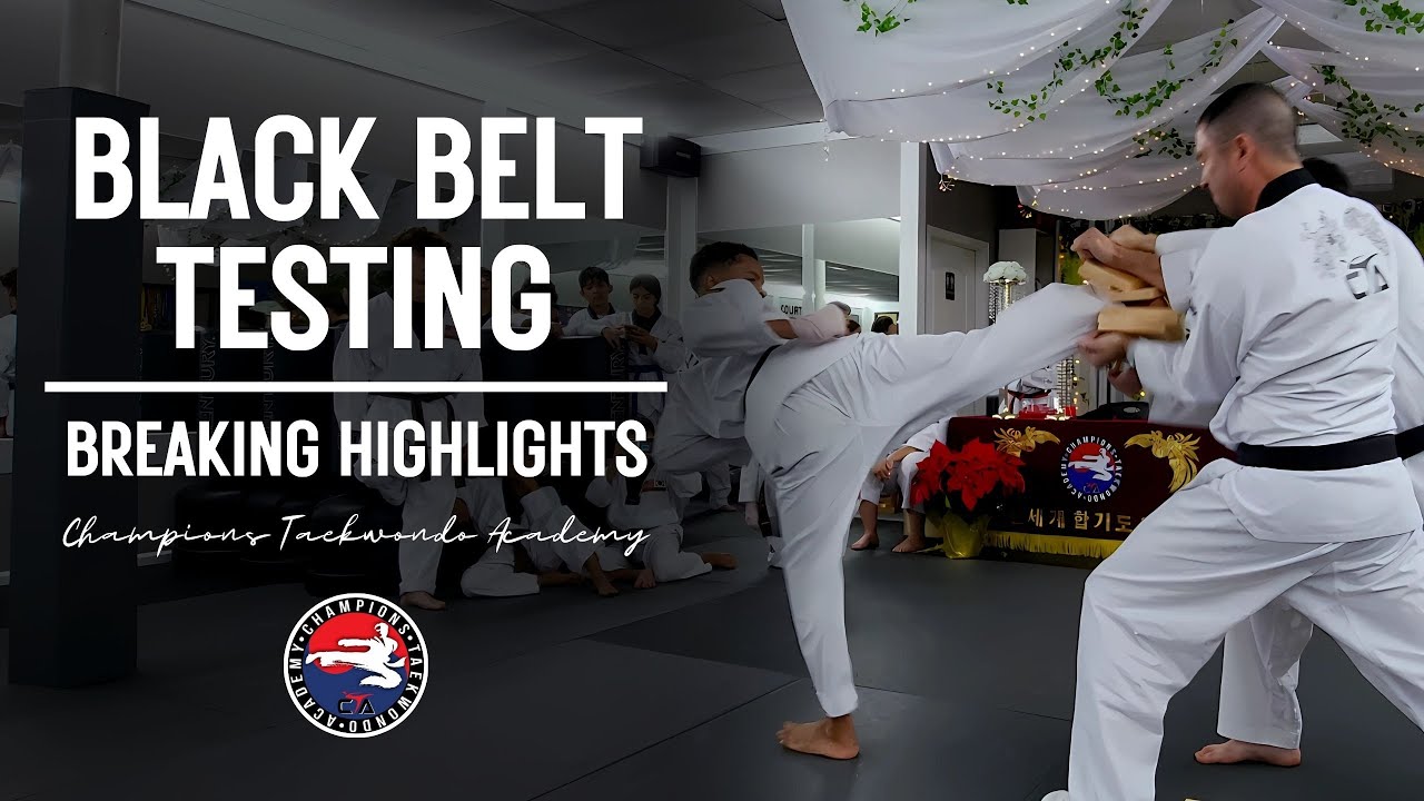 Taekwondo Black Belt Testing | Board Breaking Highlights