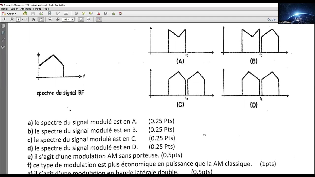 Examen Licence3 Télécommunication Module CA ; université Média