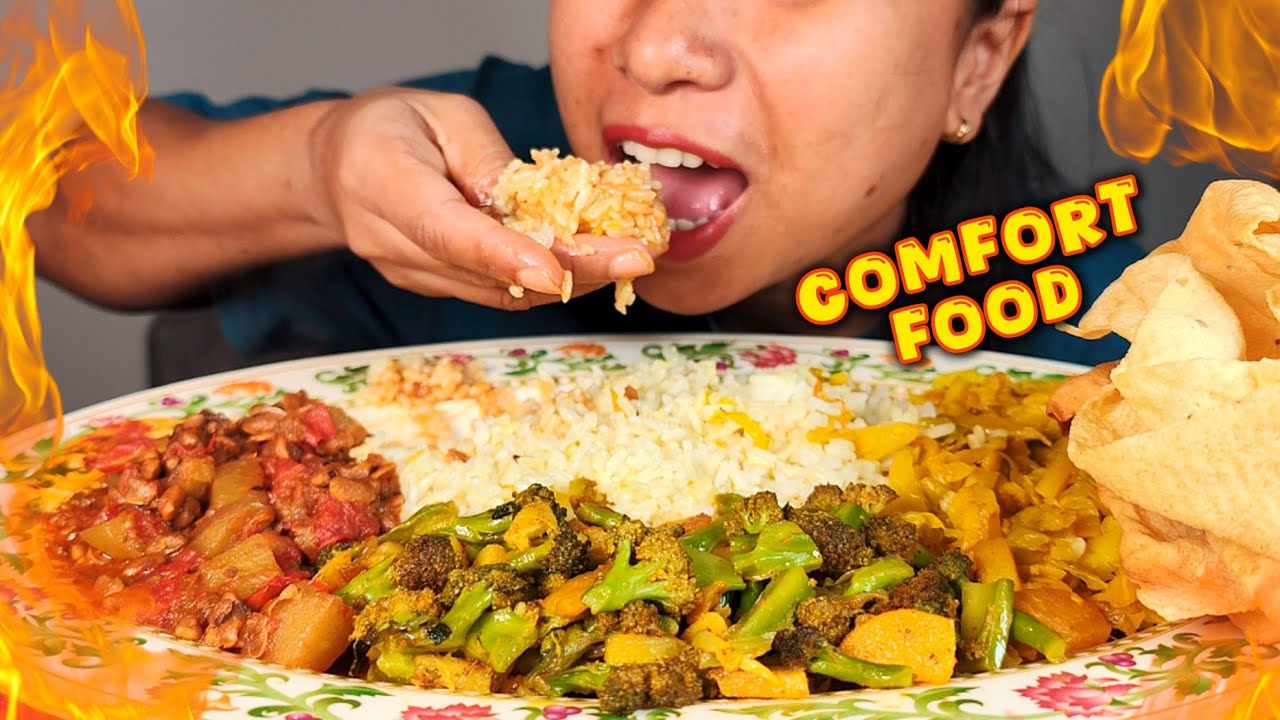 COMFORT FOOD | EATING VEG THALI | SIMPLE FOOD | HOMELY FOOD | MUKBANG