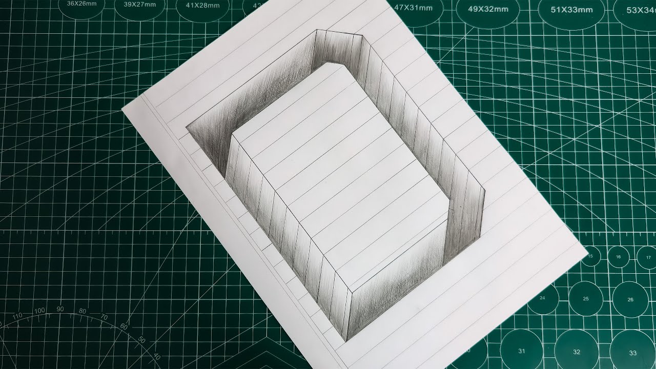 Insane 3D Letter 'D' Deep Hole Optical Illusion on Paper | Realistic Carved Block Trick Art