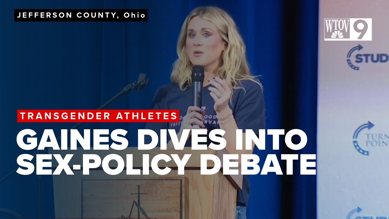 Former NCAA swimmer Riley Gaines speaks at Franciscan University event