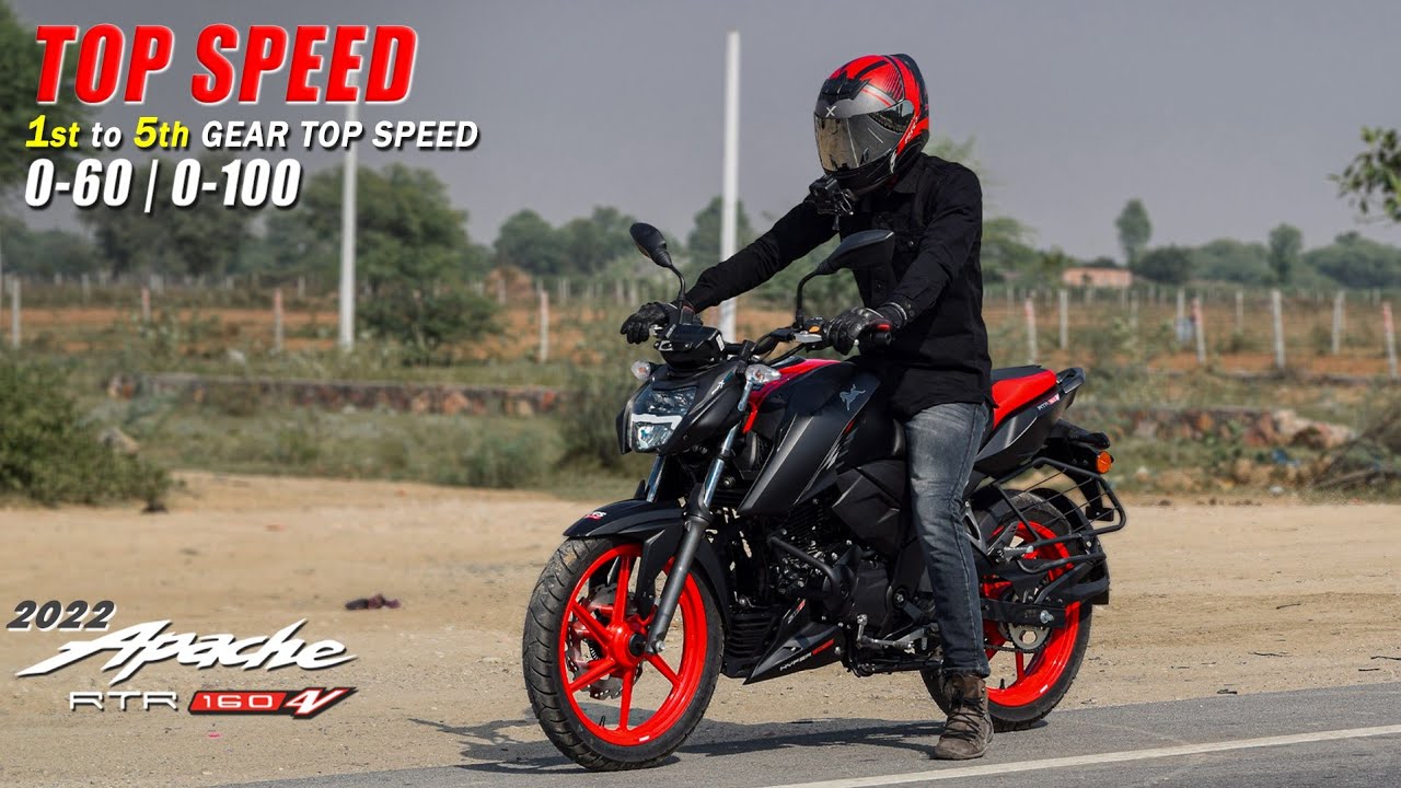 2022 TVS Apache 160 4V : Top Speed | 0 to 60 | 0 to 100 | 1st to 5th Gear Top Speed