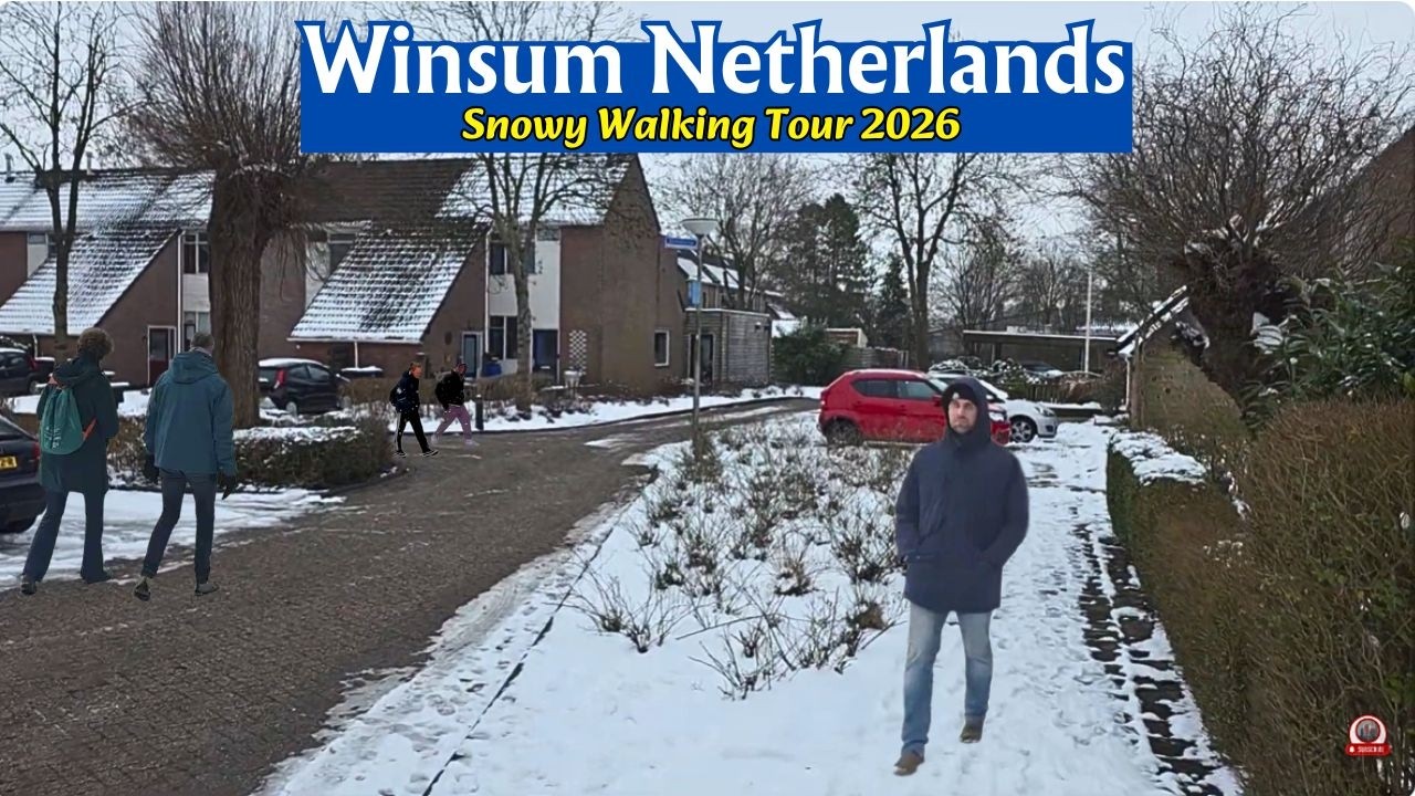 Winsum Netherlands❄️Snowy Walking Tour in Winsum 2026