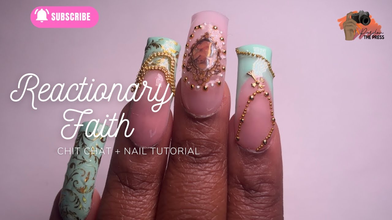 Reactionary Faith Chit Chat + Nail Art Tutorial | Blue & Gold Princess Nail Art | beginner￼ Nail Art