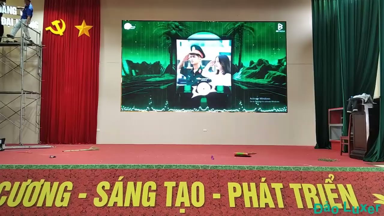 Setup màn hình led P2.5 indoor Đảng ủy xã Đại Hoàng, Gia Thắng, Gia Viễn - Đảo Luxer: 0818 586 345