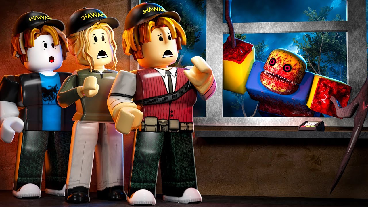 EU JOGUEI SCARY SHAWARMA KIOSK COM ESTRANHOS (Roblox Scary Shawarma Kiosk)