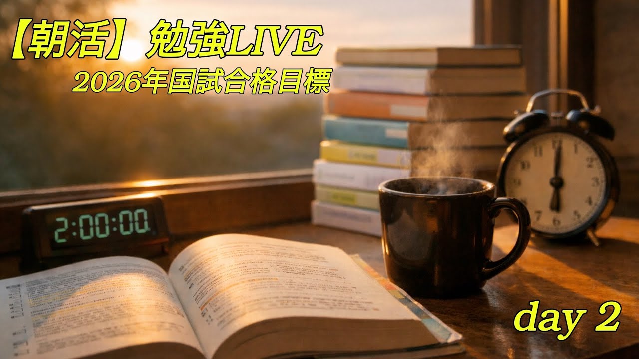 【朝活】カフェで50分勉強ライブ