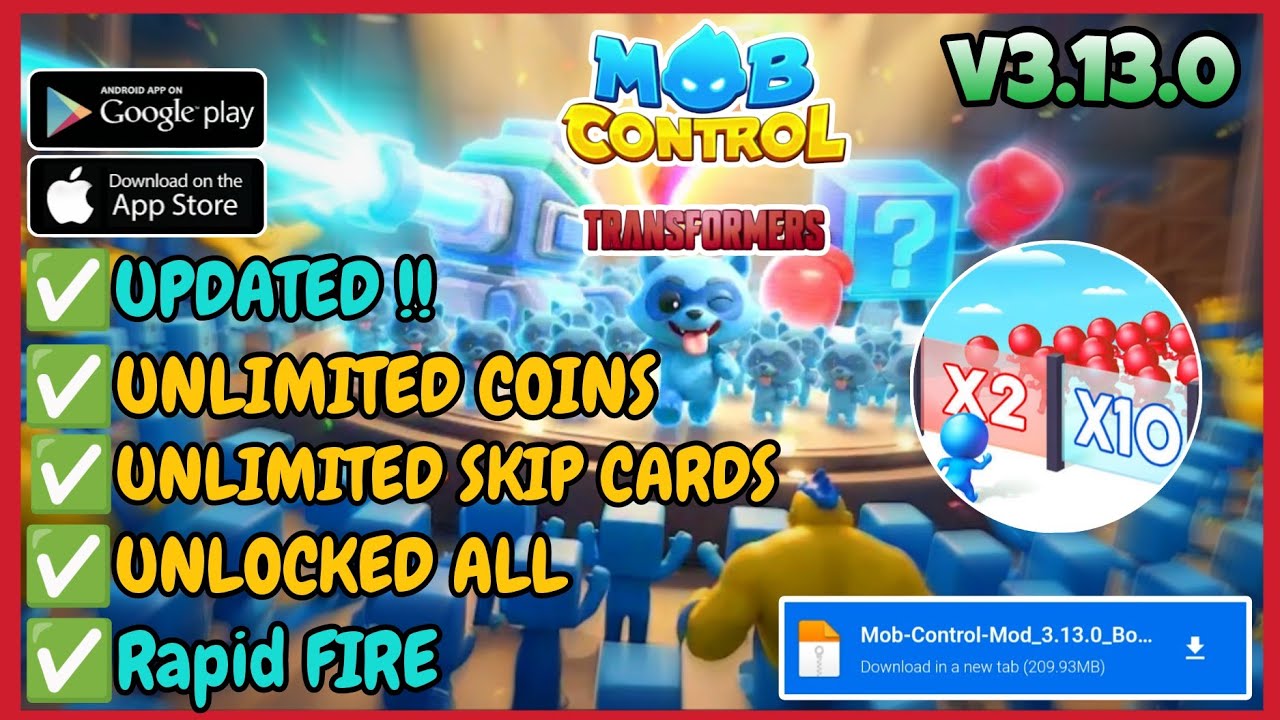 Mob Control Mod Menu v3.13.0 | Unlimited Money & Skip Cards