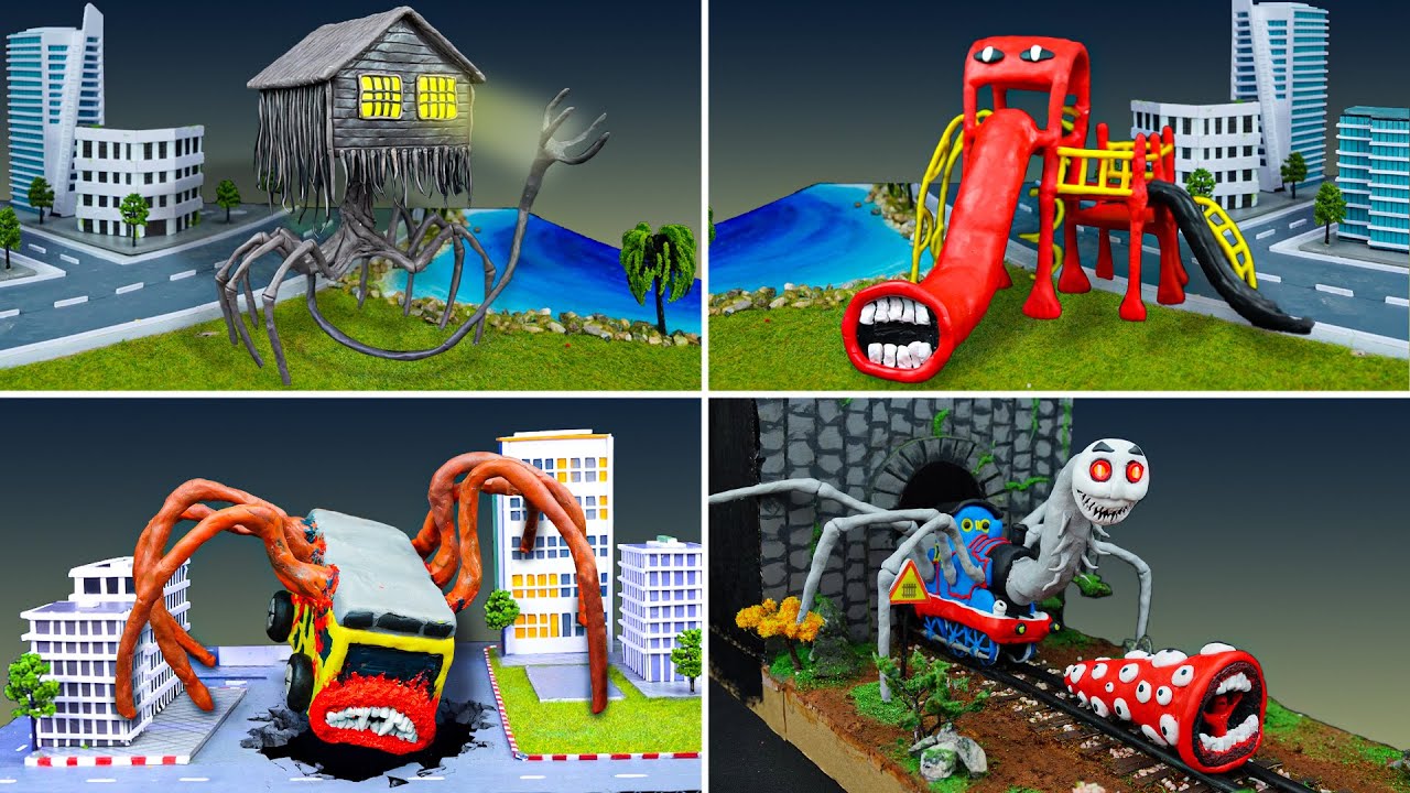 😱 Making THE EXTRA SLIDE vs HOUSE HEAD vs BUS EATER SCP 2086 vs THOMAS.EXE SPIDER